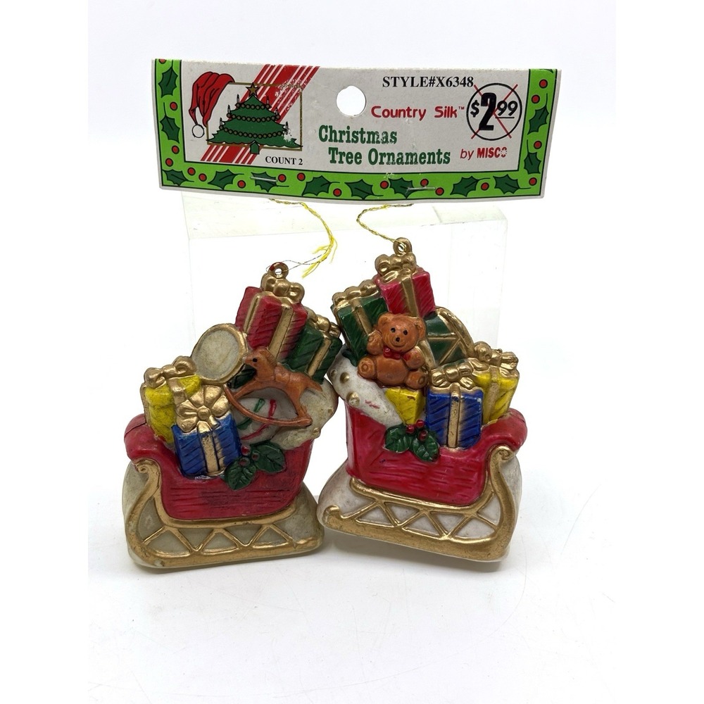 Vintage Christmas Tree Ornaments, Plastic From 80's W Tags